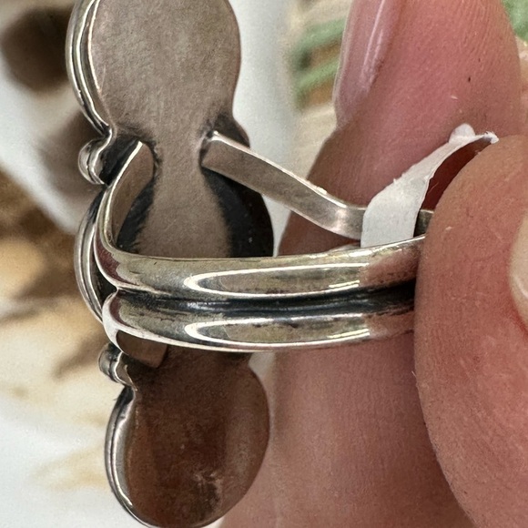 NWT Turquoise & Labradorite Three Stone Hand Crafted Sterling Silver Ring Size 8 - Picture 5 of 9